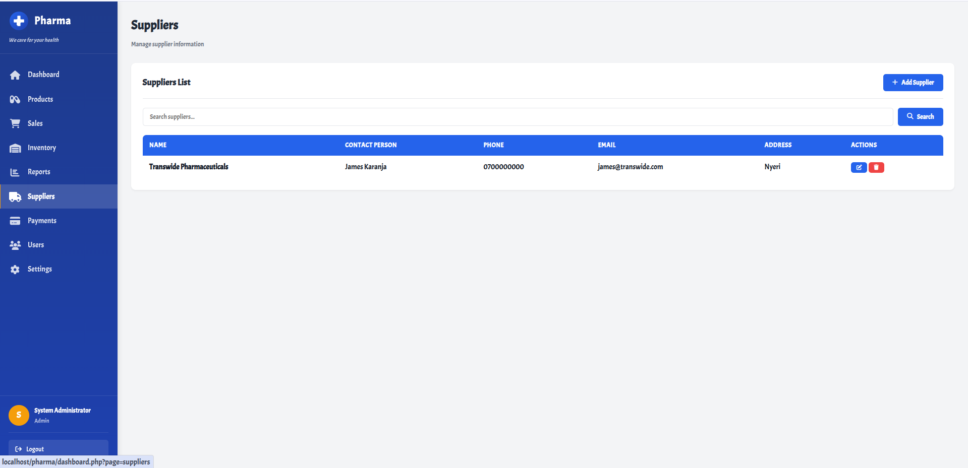 Suppliers Management